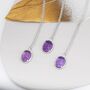 Genuine Amethyst Crystal Oval Necklace, thumbnail 4 of 12