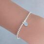 March Heart Birthstone Bracelet Sterling Silver Aquamarine, thumbnail 1 of 12