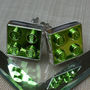 Classic Building Block Cufflinks In Sterling Silver, thumbnail 2 of 4
