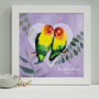 Personalised Engagement Lovebirds Framed Print, thumbnail 2 of 8