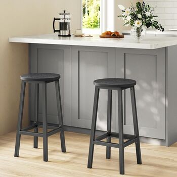 Set Of Two Bar Stools Industrial Style Kitchen Chairs, 3 of 12