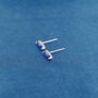 Sapphire Blue Birthstone Stud Earrings, 925 Sterling Silver, thumbnail 3 of 6