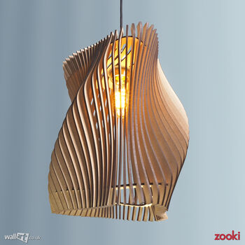 Zooki 26 'Helios' Wooden Pendant Light, 3 of 10