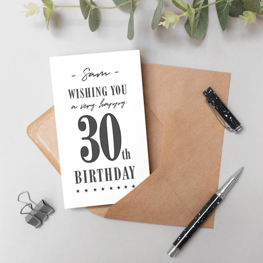 30th Birthday 30 Today Luxury Banner Card By Coulson Macleod ...