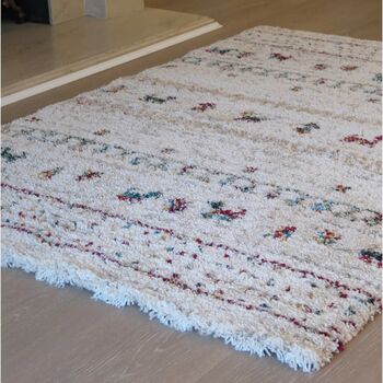 Ethnic Shaggy Cream Rug, 7 of 11