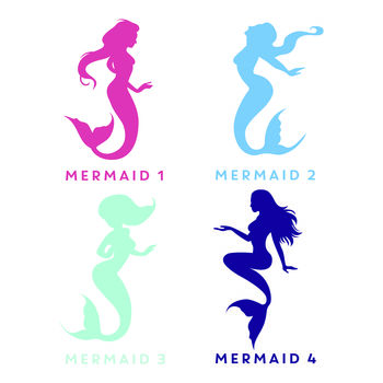 Personalised Mermaid Wall Sticker For Girls Bedroom, 3 of 4
