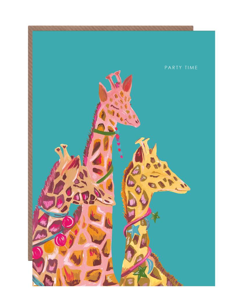 Giraffe Party Time Greetings Card By Hutch Cassidy | notonthehighstreet.com