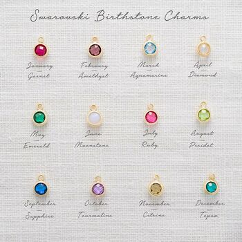 Personalised Halo And Triple Birthstone Necklace, 4 of 7