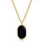 Men's Small Onyx Dog Tag Locket Gold, thumbnail 1 of 6