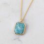 The Rectangle Amazonite Necklace, Gold Plated, thumbnail 3 of 7