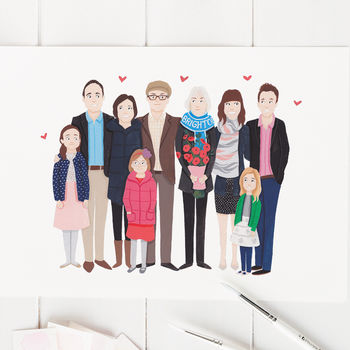 Hand Painted Personalised Family Portrait, 2 of 6