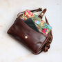 Leather Crossbody Bag With Pocket, Brown, thumbnail 4 of 6