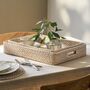 Set Of Two Hand Woven Whitewash Rattan Trays, thumbnail 1 of 6