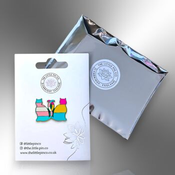 Trans Pansexual Pride Cats Lgbtqia+ Hard Enamel Lapel Pin Badge, Transgender Brooch, Lgbtqia+ Jewellery Gifts, 5 of 8