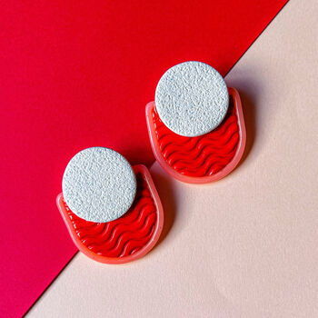 Ripple Large Studs | Polymer Clay Statement Earrings, 4 of 8