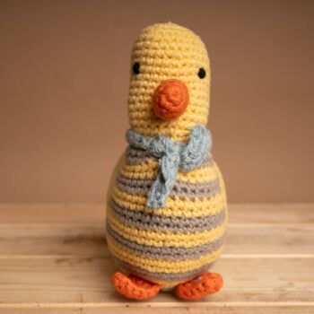 Handmade Duck Stripy Yellow Fair Trade Toy, 2 of 6