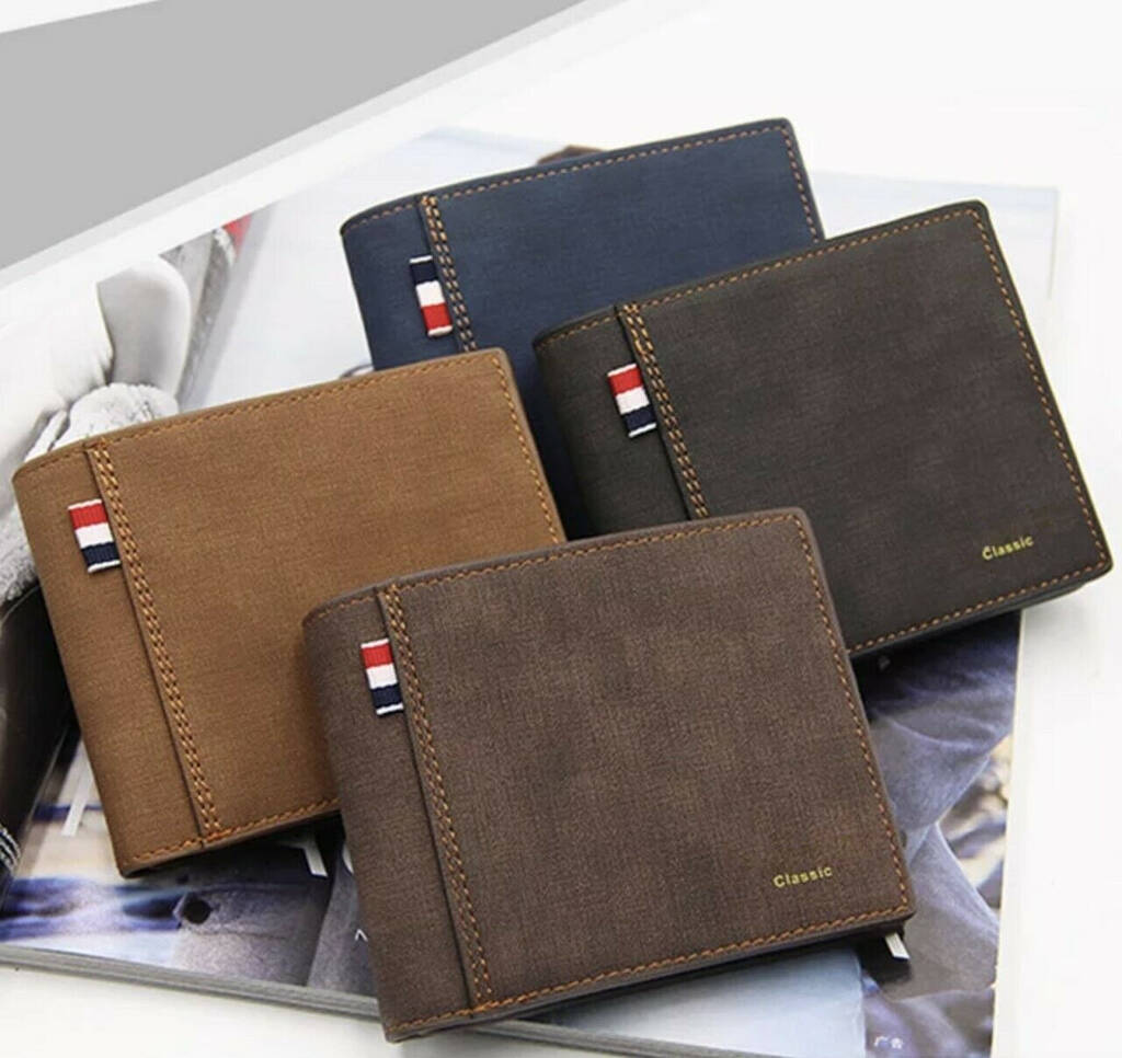 Men's Leather Wallet Rfid Contactless Protection By Air Armor