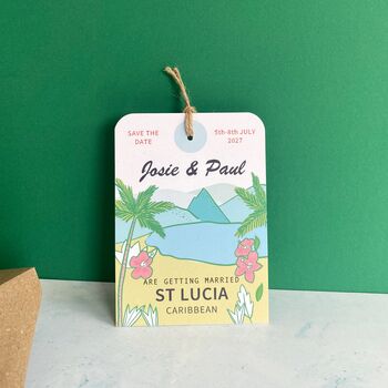 St Lucia Save The Date Luggage Tag, 5 of 8