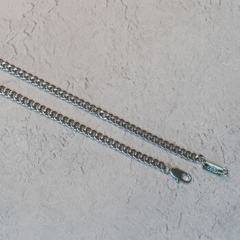 Cuban 5mm Men's Necklace | Silver Stainless Steel / Rhodium Coating, 5 of 8