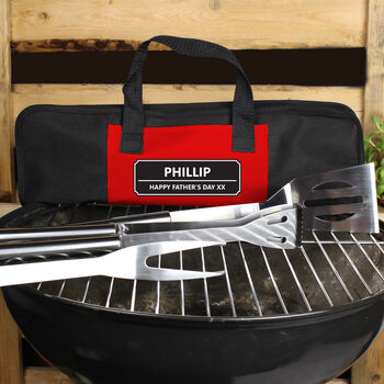 Personalised Classic Stainless Steel BBQ Kit, 8 of 9