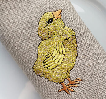 Set Of Two Embroidered Little Chick Napkins, 7 of 8