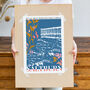 Saltburn Print Teal Blue Base, thumbnail 1 of 4