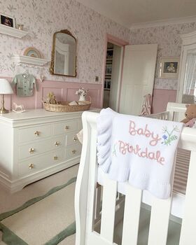 Personalised Frill White Blanket,Baby Gift, 4 of 6