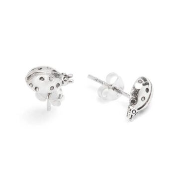 Ava Ladybird Sterling Silver Stud Earrings, 2 of 2
