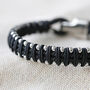 Men's Personalised Black Cord Bead Bracelet In Box, thumbnail 7 of 10