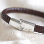 Men's Woven Bracelet With Stainless Steel Clasp, thumbnail 5 of 10