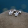 Tiny Star Cz Screw Back Earrings In Sterling Silver, thumbnail 6 of 10