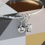 Personalised Faith, Hope And Charity Silver Bangle, thumbnail 2 of 4