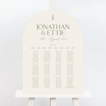 Olive Arch Wedding Table Plan, 3 of 3