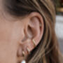Baroque Pearl Drop Huggie Hoop Gold Plated Earrings, thumbnail 2 of 4