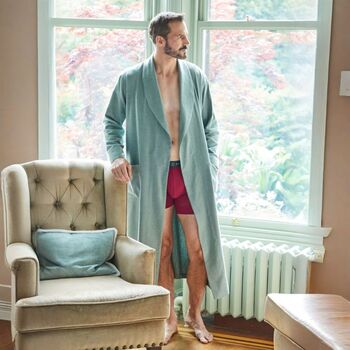 Men's 'Moss' Herringbone Brushed Cotton Robe, 4 of 5