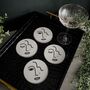 Face Abstract Line Art Set Of Four Coasters, thumbnail 4 of 4