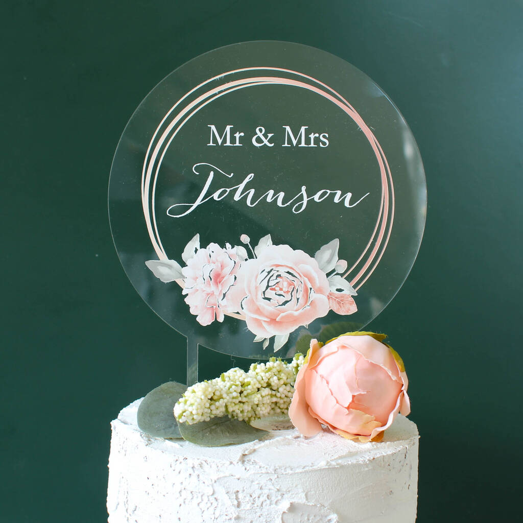 Wedding cake decoration Personalised Wedding Date Arch Not glitter card.544 acrylic keepsake