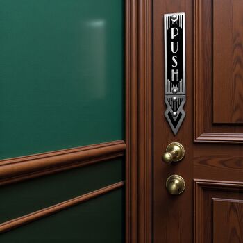 Push Metal Door Sign Art Deco Or Modern, 2 of 6