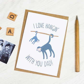 Personalised Dad Monkey Card By Little Pieces | notonthehighstreet.com