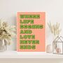 Family Wall Art Print Set Of Two, Bold Typography Home Decor, Unframed, thumbnail 4 of 7
