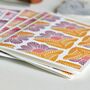 Sunrise Floral Linocut Notecards Set Of Eight, thumbnail 2 of 7