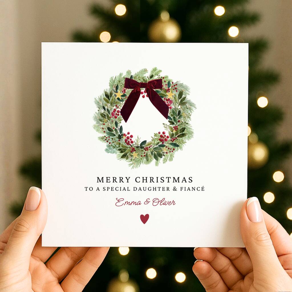 Personalised Christmas Card For A Special Daughter And Fiancé, 1 of 1