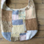 Quilted Kantha Stitched Silk Sari Crossbody Purse: Fair Trade Patchwork Weekender Carryall Bag, thumbnail 7 of 7