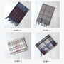 Men's Lambswool Check Initial Scarf, thumbnail 3 of 5