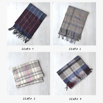 Men's Lambswool Check Initial Scarf, 4 of 6