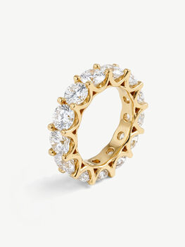 Women's Thick Eternity Ring With Sparkling Stones In 18k Gold, 2 of 5