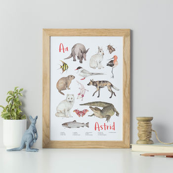 Personalised Animal Alphabet Print Unframed, 2 of 12