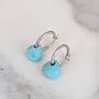 Turquoise Teardrop December Birthstone Earrings, Silver, thumbnail 2 of 6