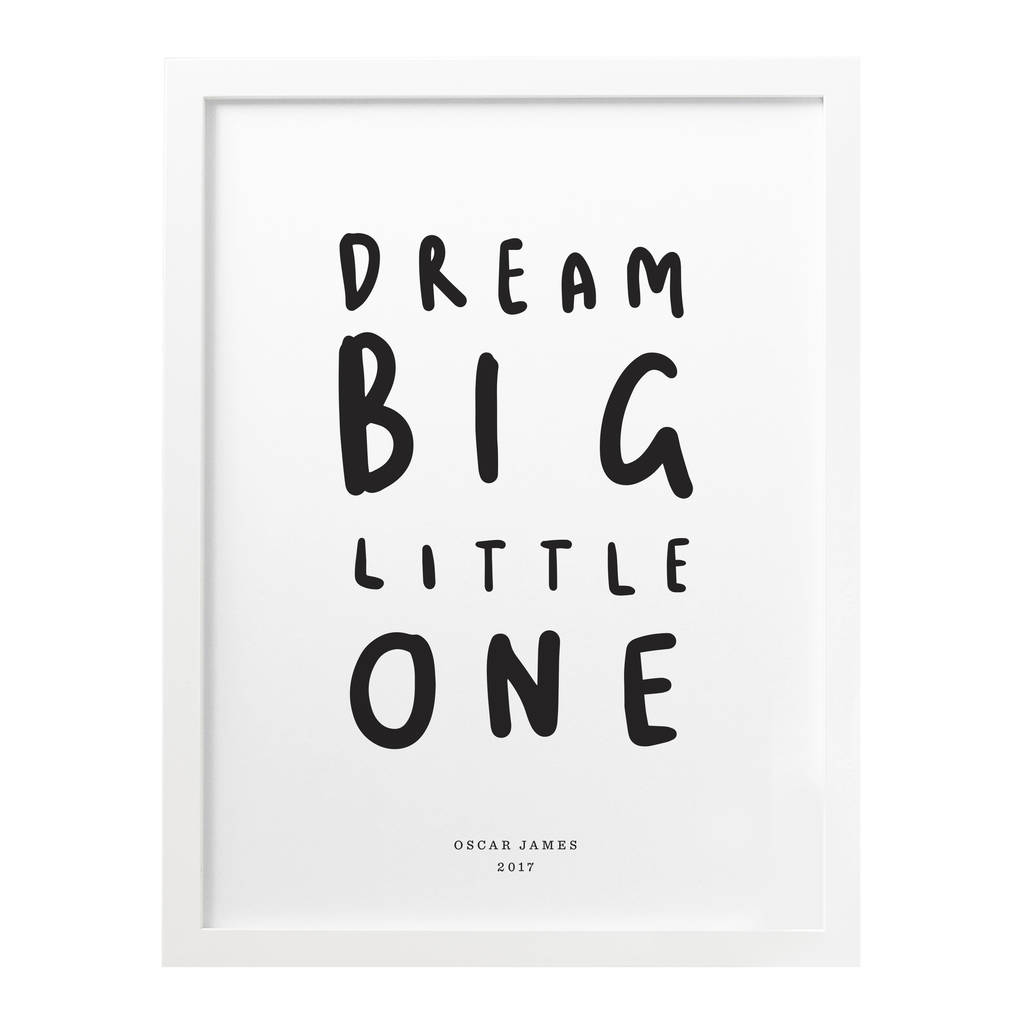 Dream Big Little One Nursery Print By Old English Company