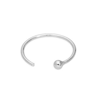 Sterling Silver 23 Ga Open Hoop Nose Ring Ball 9mm, 3 of 4